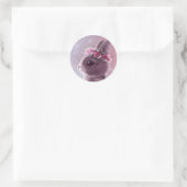 Bunny met Floral Wreath Ronde Sticker (Tas)
