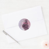Bunny met Floral Wreath Ronde Sticker (Envelop)