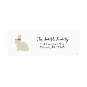 Bunny met Flowers Easter Return Address Label
