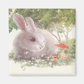Bunny met Flowers Magneet (Voorkant)