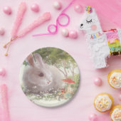 Bunny met Flowers Papieren Bordje (Feest)