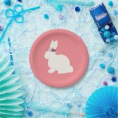 Bunny met Flowers Pink Party Paper Bord (Feest)