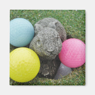 Bunny met gekleurde golfballen magneet