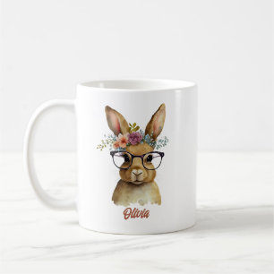 Bunny met Glasbloemen waterverf ontwerpen Koffiemok