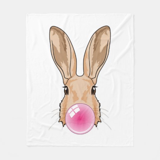 Bunny met kauwgom fleece deken (Voorkant)