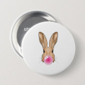 Bunny met kauwgom ronde button 7,6 cm (Voorkant /achterkant)