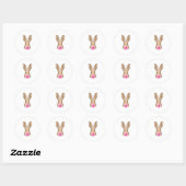 Bunny met kauwgom ronde sticker (Vel)