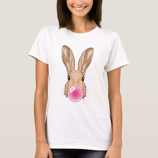 Bunny met kauwgom t-shirt (Voorkant)