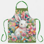 Bunny met Quilt en Bloemen Schort (Voorkant)