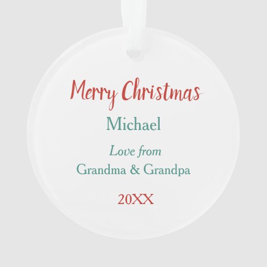 Bunny met Red Bird Wreath Kerstmis Ornament (achterkant)