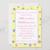 Bunny met roze Baby shower uitnodiging (Achterkant)