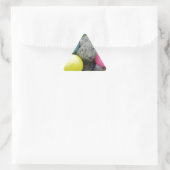 Bunny met roze blauw geel ei driehoek sticker (Tas)