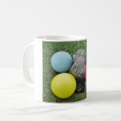 Bunny met roze blauw geel ei koffiemok (Voorkant links)
