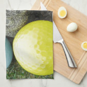 Bunny met roze blauw geel ei theedoek (Quarter Fold)