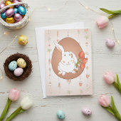 Bunny met Tulpen Spring Holiday Rabbit Kaart