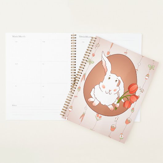 Bunny met Tulpen Spring Holiday Rabbit Planner