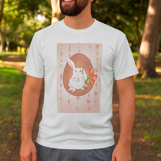Bunny met Tulpen Spring Holiday Rabbit T-shirt