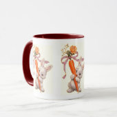 Bunny met wortel en Roos Mok (Voorkant links)