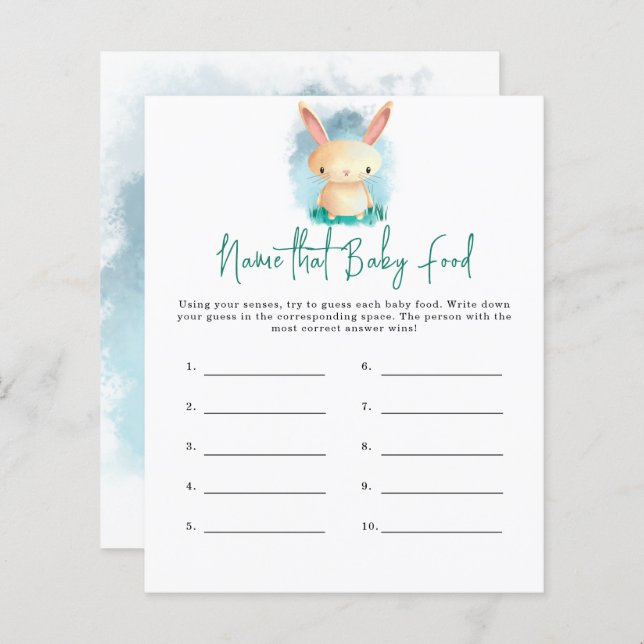 Bunny Name van baby Food douche (Voorkant / Achterkant)