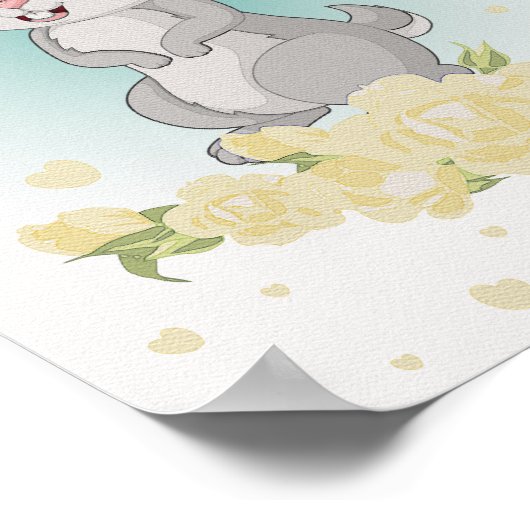 Bunny Native American kinderkamerprint voor kids k Poster (Hoek)