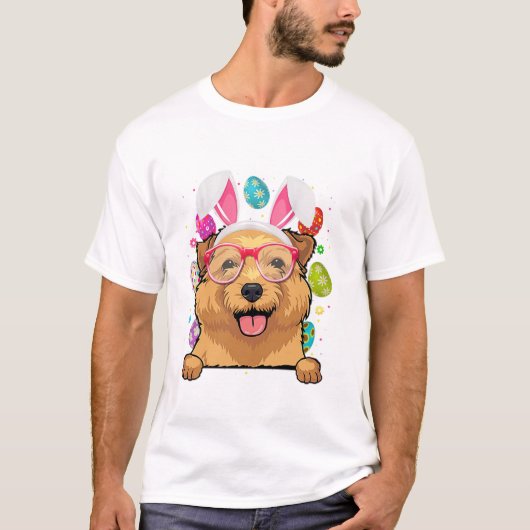 Bunny Norfolk Terrier Dog T-shirt (Voorkant)