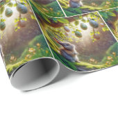 Bunny onder een easter egg tree cadeaupapier (Rol Hoek)