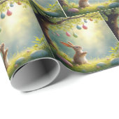 Bunny onder een easter egg tree cadeaupapier (Rol Hoek)