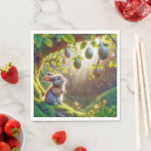 Bunny onder een easter egg tree servet (Insitu)