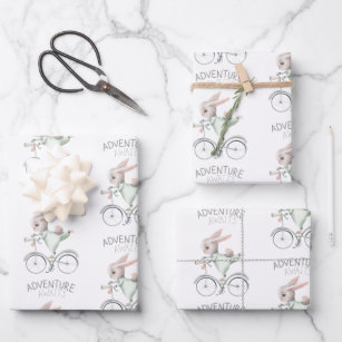 Bunny op papierbladen voor fietsen inpakpapier vel