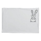 Bunny outlined light grey Pillow case set Kussensloop (Achterkant-Links)