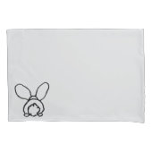 Bunny outlined light grey Pillow case set Kussensloop (Voorkant-Links)
