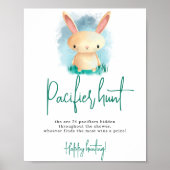 Bunny Pacifier jachtgame baby shower Poster (Voorkant)