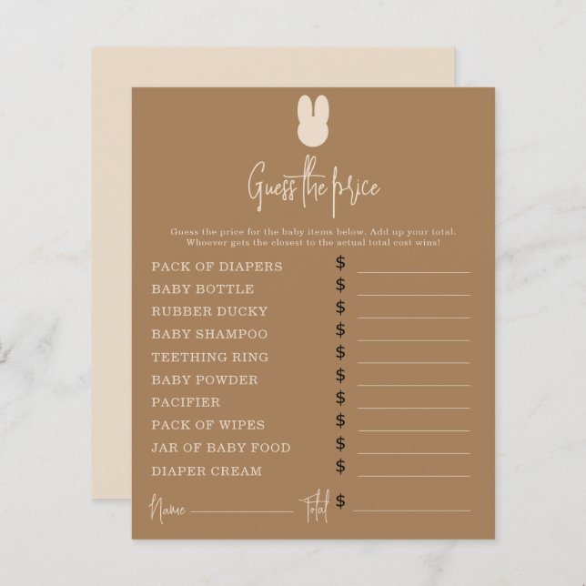 Bunny Party games | Prijs-gokspel (Voorkant / Achterkant)