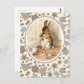 Bunny. Pasen Briefkaarten (Voorkant / Achterkant)