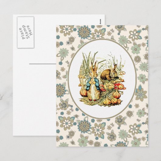 Bunny. Pasen Briefkaarten (Voorkant / Achterkant)