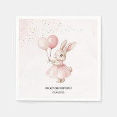 Bunny Pastel Roze Verjaardag | Schattigee Partij T Servet (Voorkant)