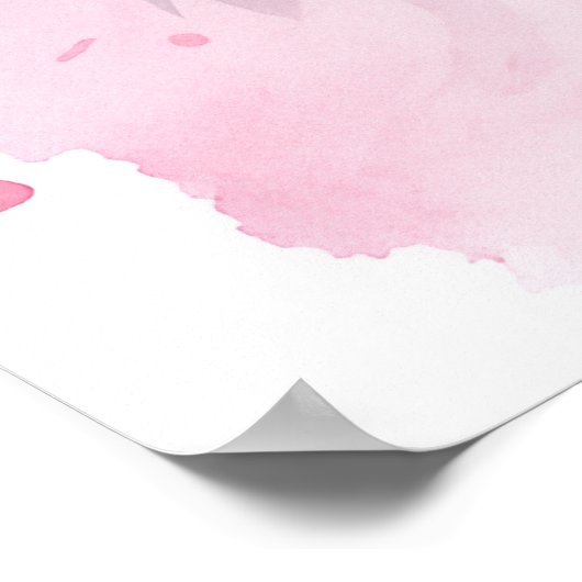 Bunny Pastel schattig roze Poster (Hoek)