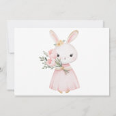 Bunny Photo First Birthday Invitation Kaart (Achterkant)