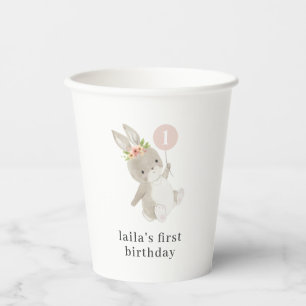 Bunny Pink-ballon Papieren Bekers