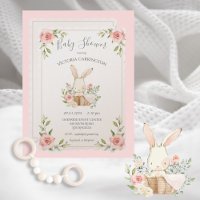Bunny Pink Blush Champagne Shimmer Baby shower