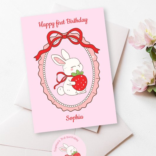 Bunny Pink Bonne carte d'anniversaire
