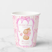 Bunny pink bow baby shower monogrammed papieren bekers (Voorkant)