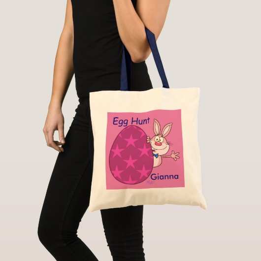 Bunny Pink Egg Hunt Custom Budget Canvas tas (Voorkant (product))