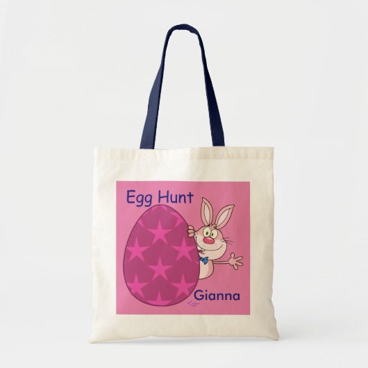 Bunny Pink Egg Hunt Custom Budget Canvas tas (Voorkant)
