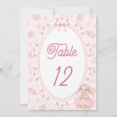 Bunny Pink Floral Table Number (Voorkant)