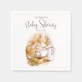 Bunny Pink Girl Baby shower Servet