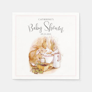 Bunny Pink Girl Baby shower Servet