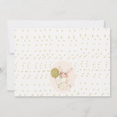 Bunny Pink Gold Photo 1er Invitation anniversaire (Dos)