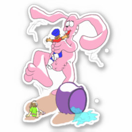 Bunny Pink Hop Sticker