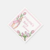 Bunny Pink White Plaid Baby shower Servet (Hoek)